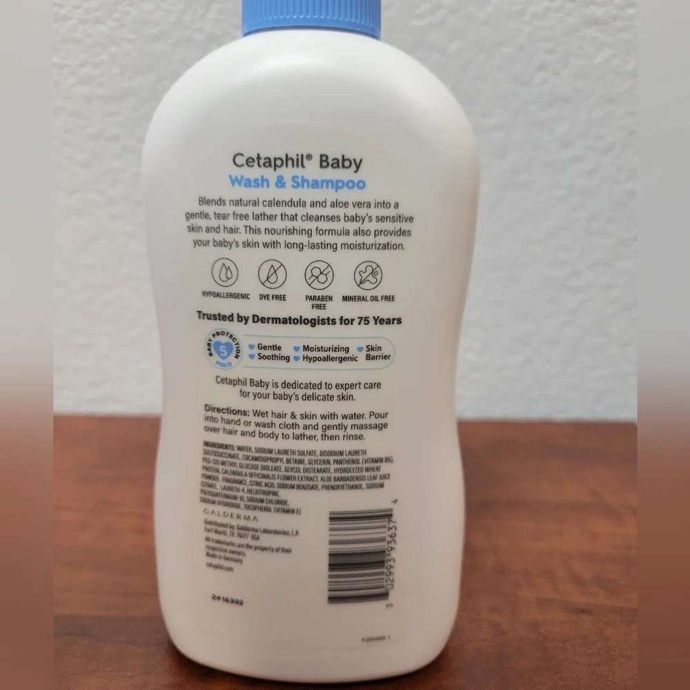 Cetaphil Baby Wash & Shampoo 13.5 Oz Nwt